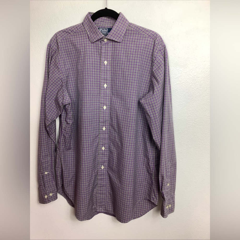 Polo Ralph Lauren Large L 16 / L Purple Mens Estate Classic Fit Button Shirt